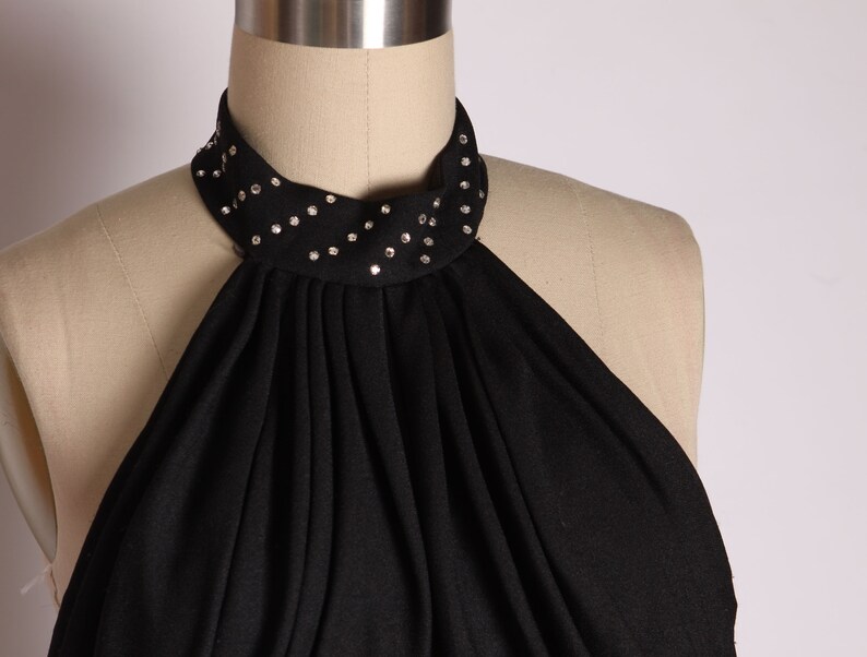 high collar halter top