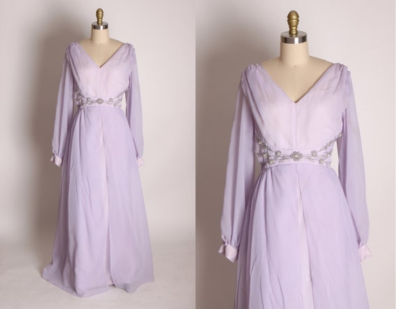 1960s Light Pastel Purple Chiffon Sheer Overlay Si