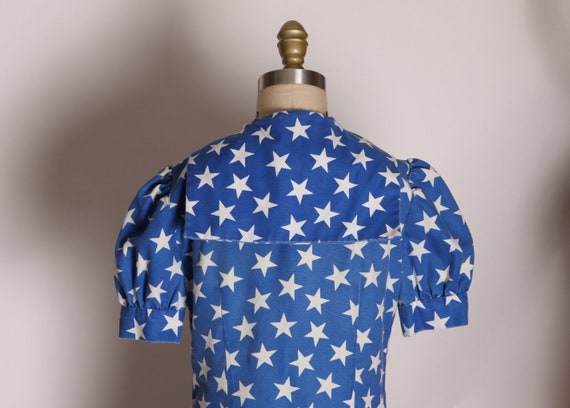 1970s Blue and White America Short Sleeve Novelty… - image 8