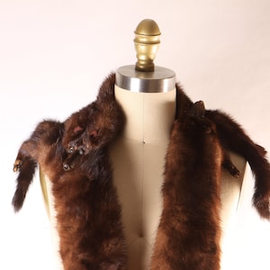 1950er dunkelbrauner dreiteiliger Nerzpelz-Schal von Polar Crown Furs McDaniels