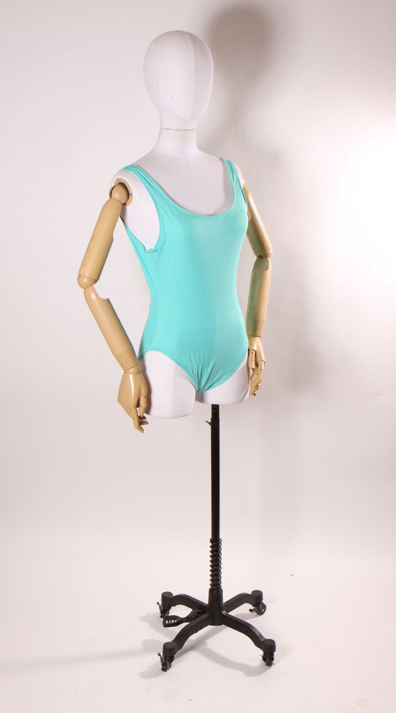 1980s 1990s Turquoise Blue One Piece Swimsuit by … - image 4
