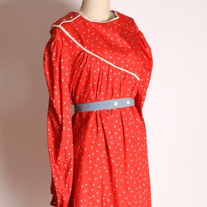 1970s Red, White and Blue Long Sleeve Floral Tent Dress image 6