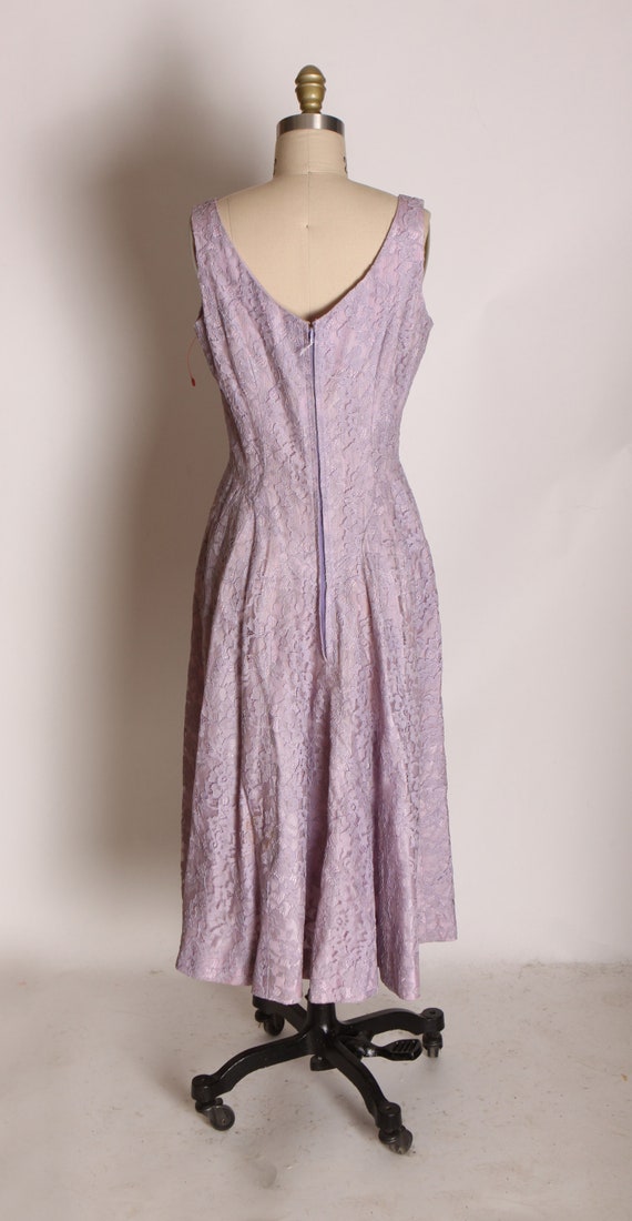 1950s Light Purple Lace Sleeveless Full Length Fl… - image 7