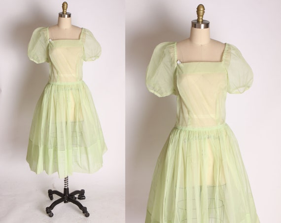 green sheer dress
