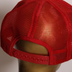 1970s Red and White MoorMans Mesh Snap Back Trucker Hat Ball Cap image 8