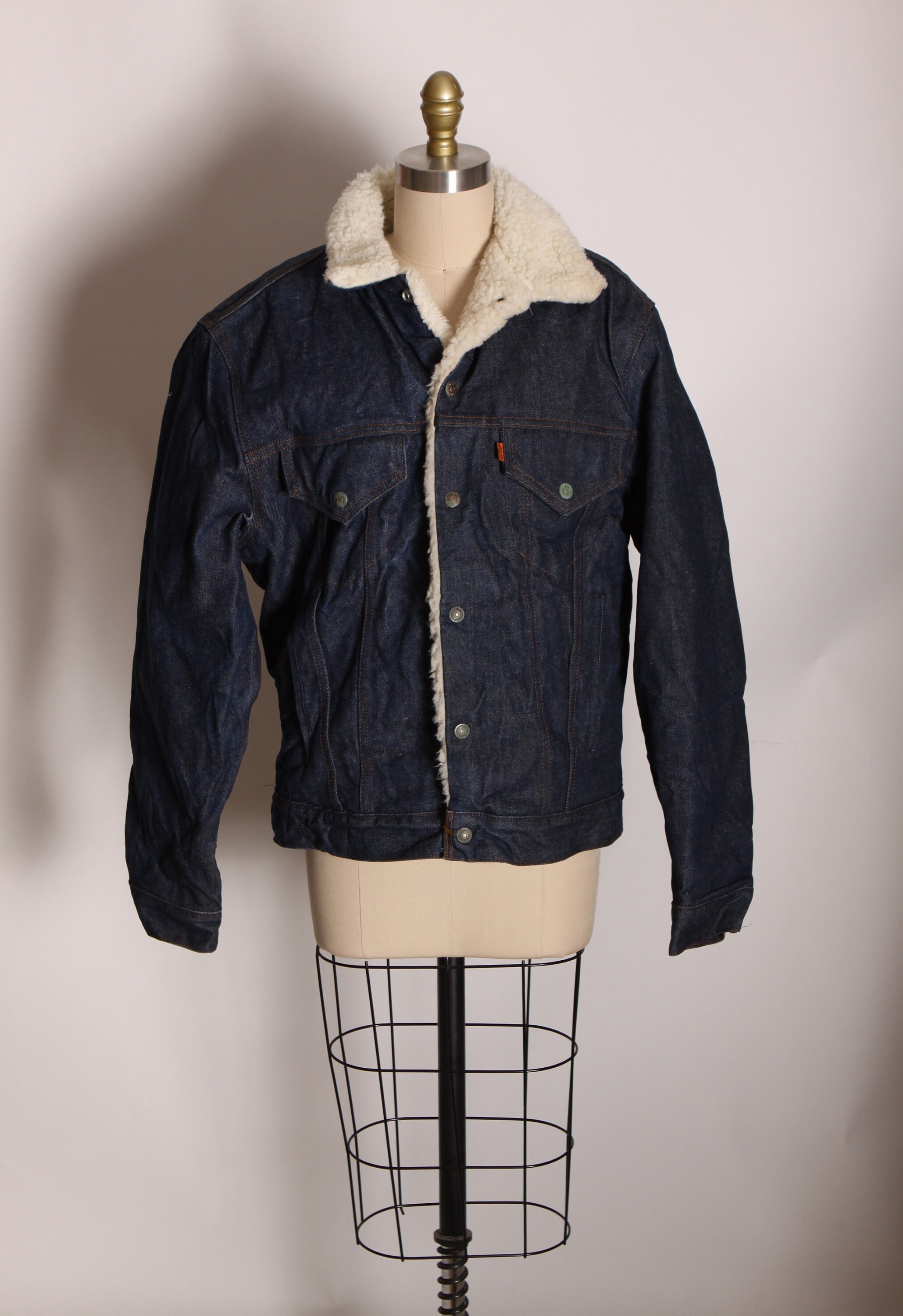 Fuzzy denim jacket clearance