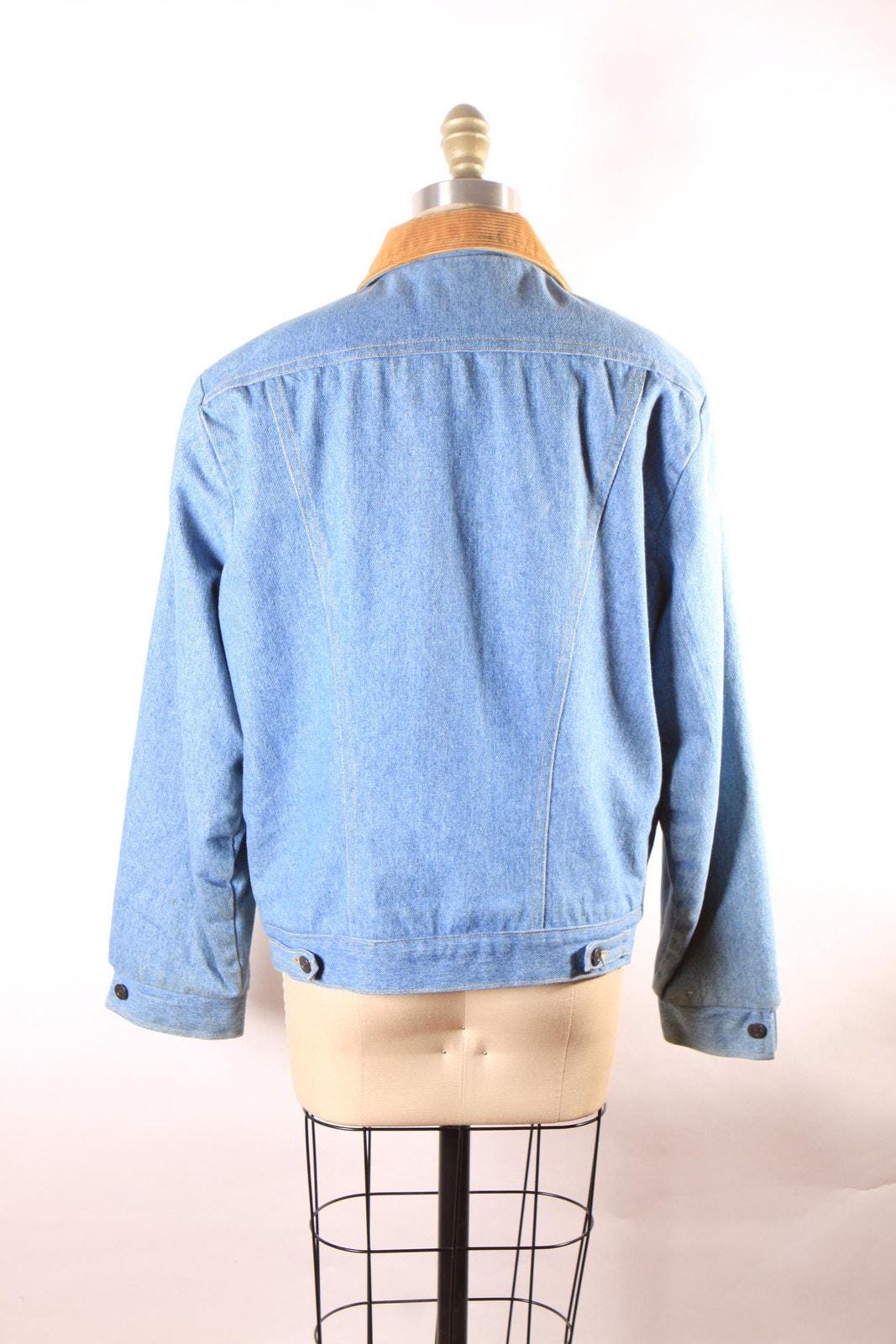 1970s Wrangler Denim Chore Coat – Faux Fur Lined Western Jacket