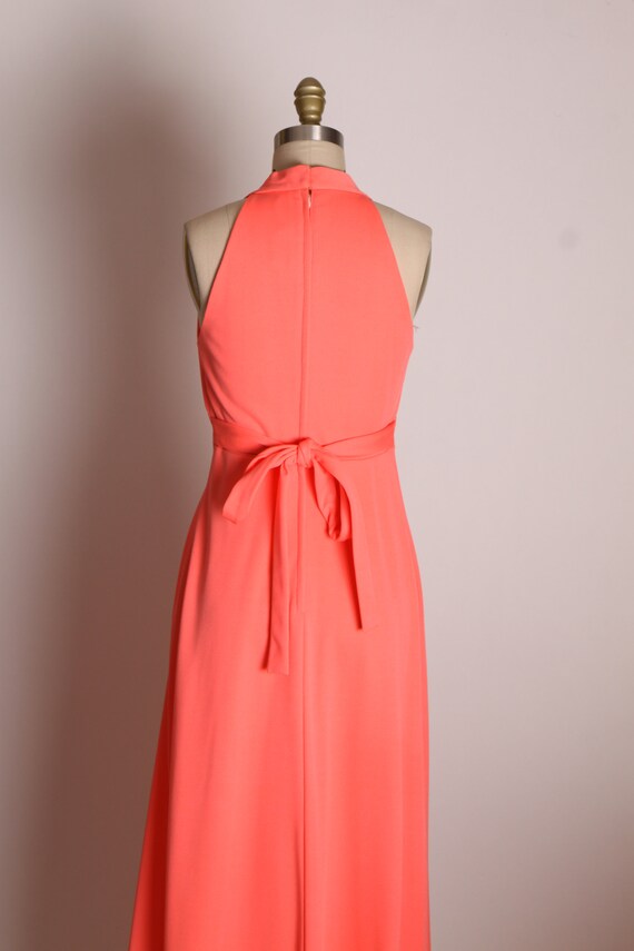 1970s Bright Pink Sleeveless Gathered Bust Line Full … Gem