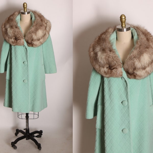 Vintage 1960s Blue Fox Fur Coat by Lilli Ann | S/M/L main image 0