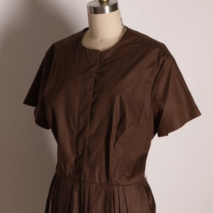 1950s Chocolate Brown Short Sleeve Button Up Shirtdress Plus Size Volup Dress by Georgia Griffin Fashions 2XL image 5