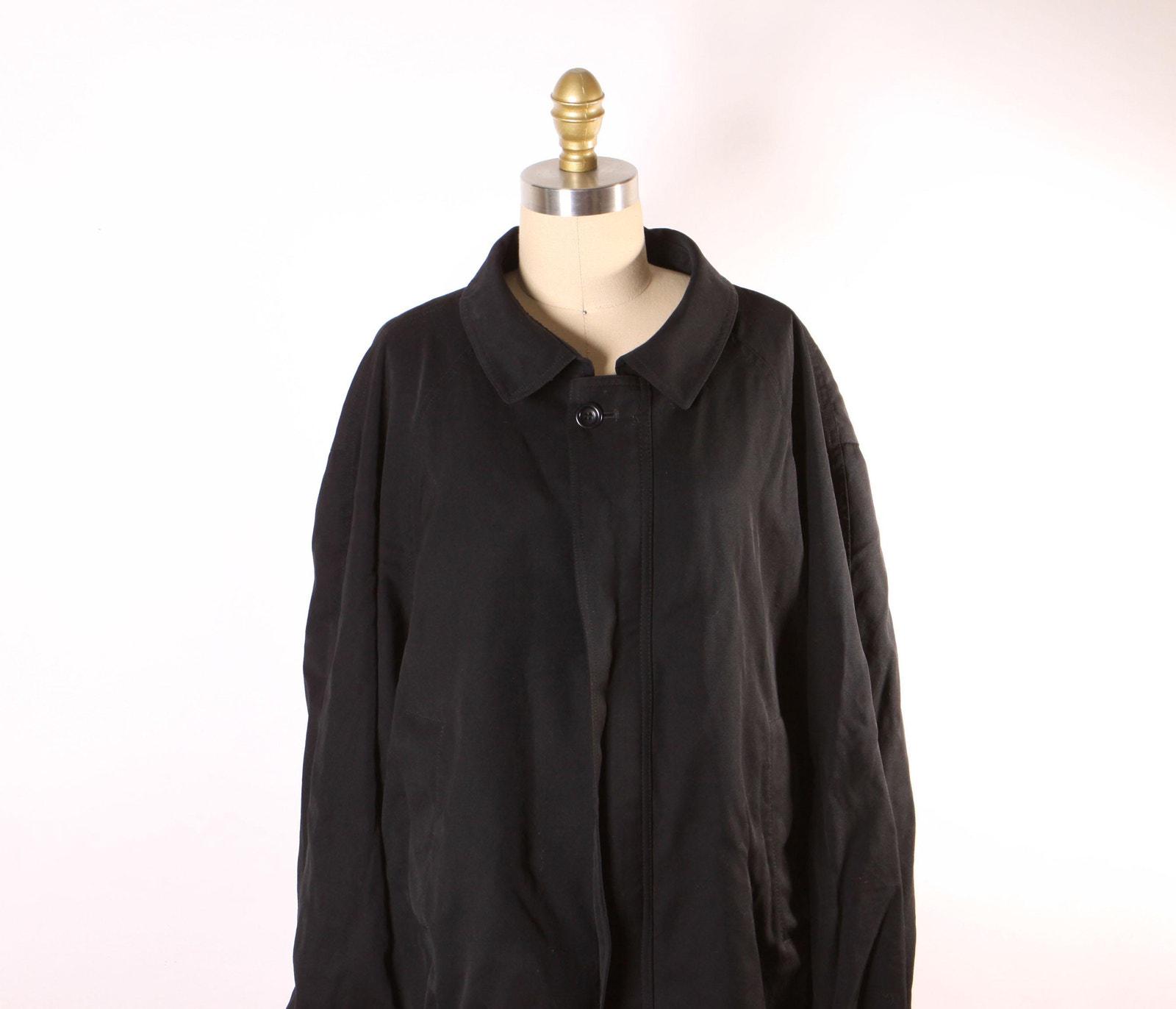 1980s 1990s Black Long Sleeve Lined Zip up Jacket by Sulka -XL - Etsy