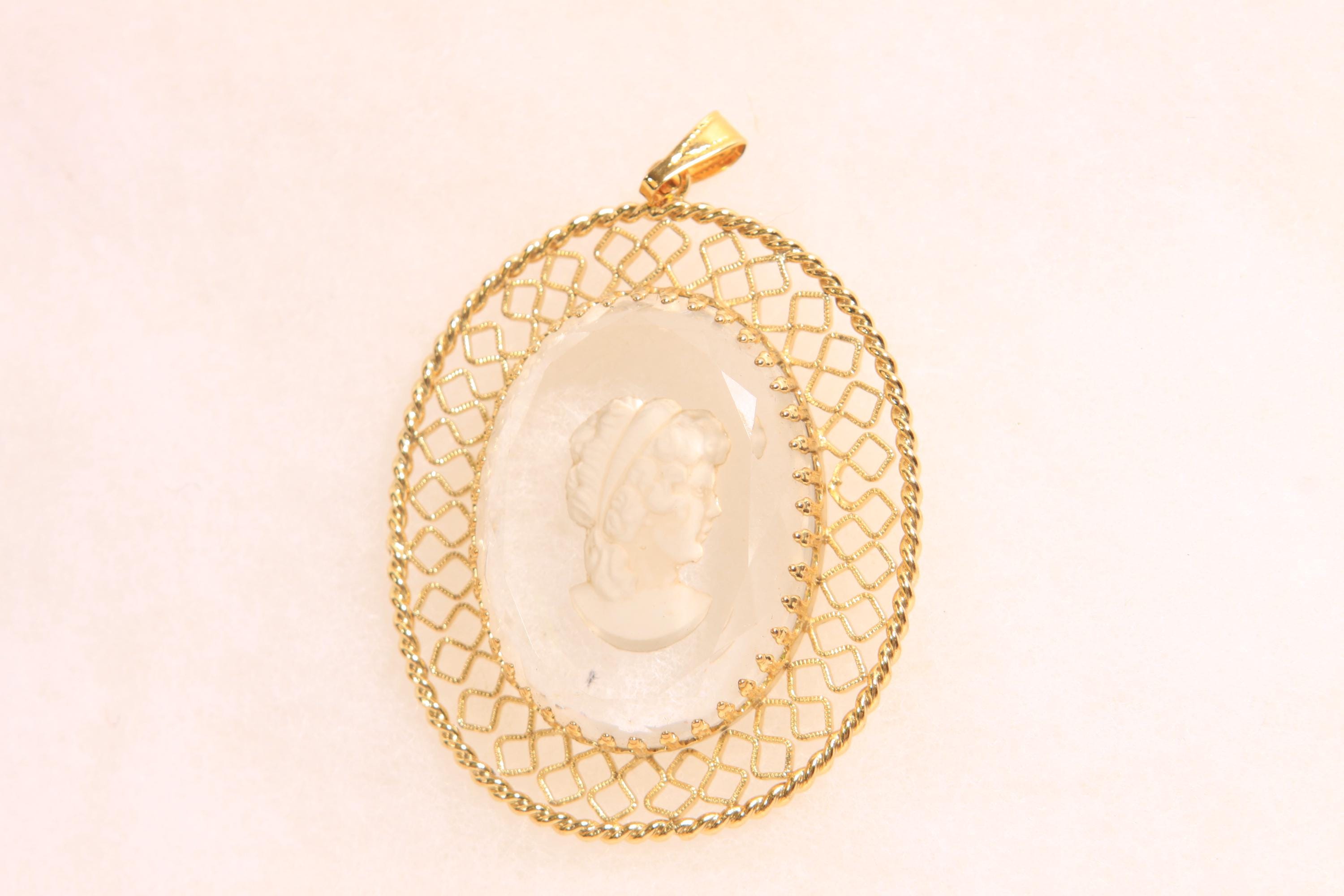 Collier pendentif en or vintage des années 1980, chaîne en or des années 1980, cadeau d'anniversaire pour elle, bijoux en or des années 1980 - France