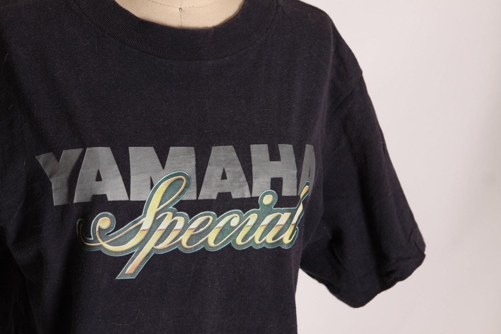 1970s 1980s Black Short Sleeve Yamaha Special T-shirt by Yamaha -L