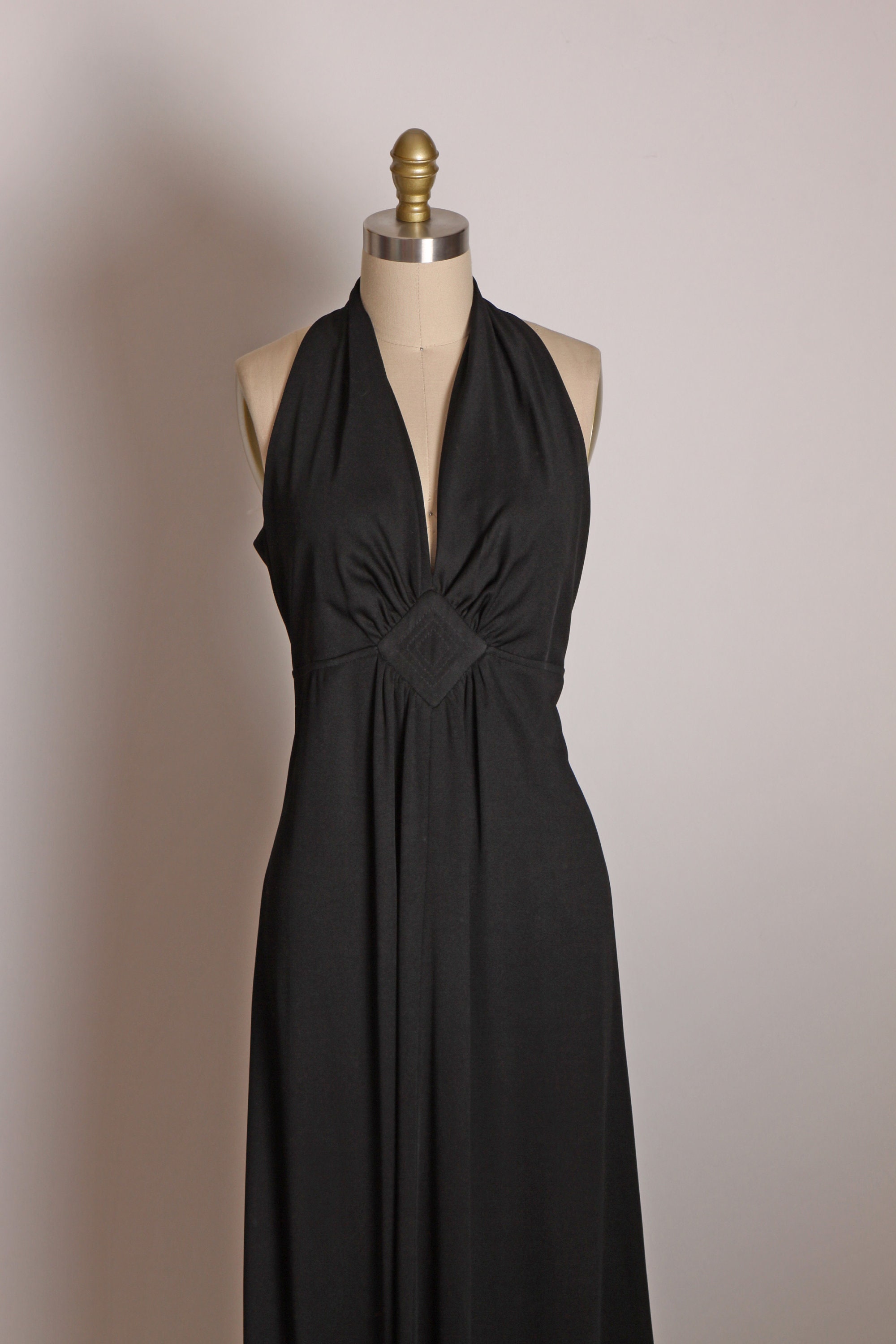 1970s Black Sleeveless Full Length Maxi Formal Cocktail Dress - Etsy