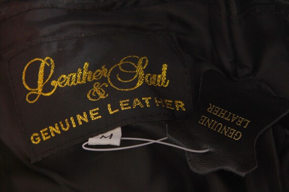 Deadstock 1980s Black Leather Stitched Patchwork … - image 8