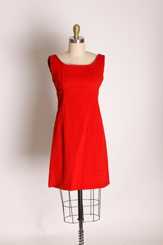 Early 1960s Red Velvet Sleeveless Mini Dress -XXS - image 2