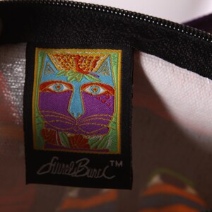 Deadstock 1980s Novelty Rainbow Multi-Colored Cat Print Top Handle Crossbody Shoulder Strap Purse by Laurel Burch image 9