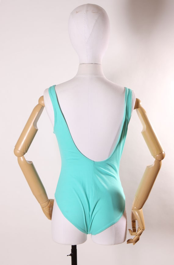 1980s 1990s Turquoise Blue One Piece Swimsuit by … - image 8