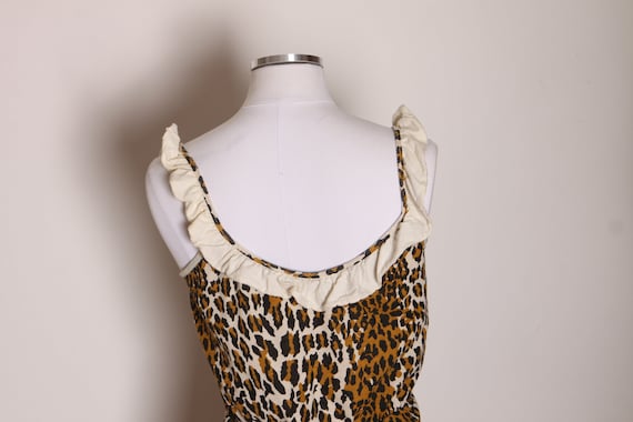 1950s Brown, Cream and Black Tiki Jungle Leopard … - image 7