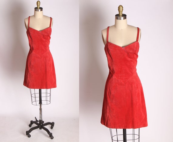 red spaghetti strap mini dress