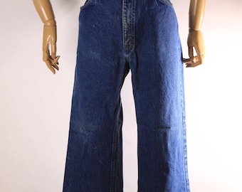 Vintage 70s 80s Levis 517 Jeans Straight Boot Cut Dark Wash Red