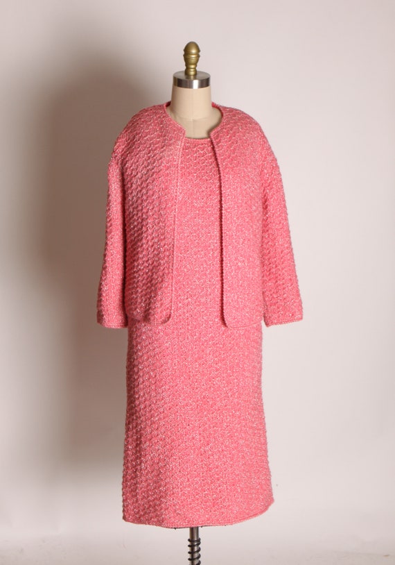 Early 1960s Bright Pink Silver Lurex Sleeveless K… - image 7