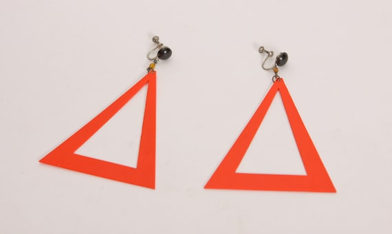 1920s Orange and Black Celluloid Triangle Shape H… - image 7