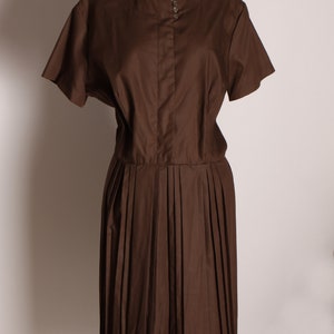 1950s Chocolate Brown Short Sleeve Button Up Shirtdress Plus Size Volup Dress by Georgia Griffin Fashions 2XL image 3