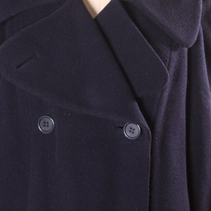 1960s Navy Blue Long Sleeve Button Up Pea Coat by Traina-Norell XL image 4