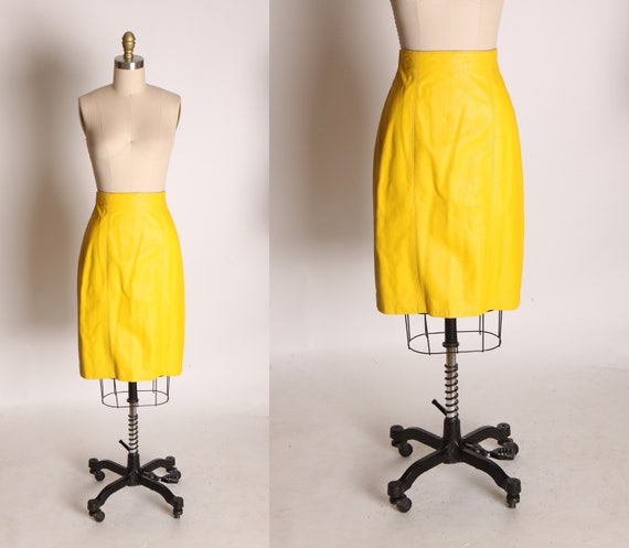 Late 1970s Early 1980s Bright Yellow Leather Penci