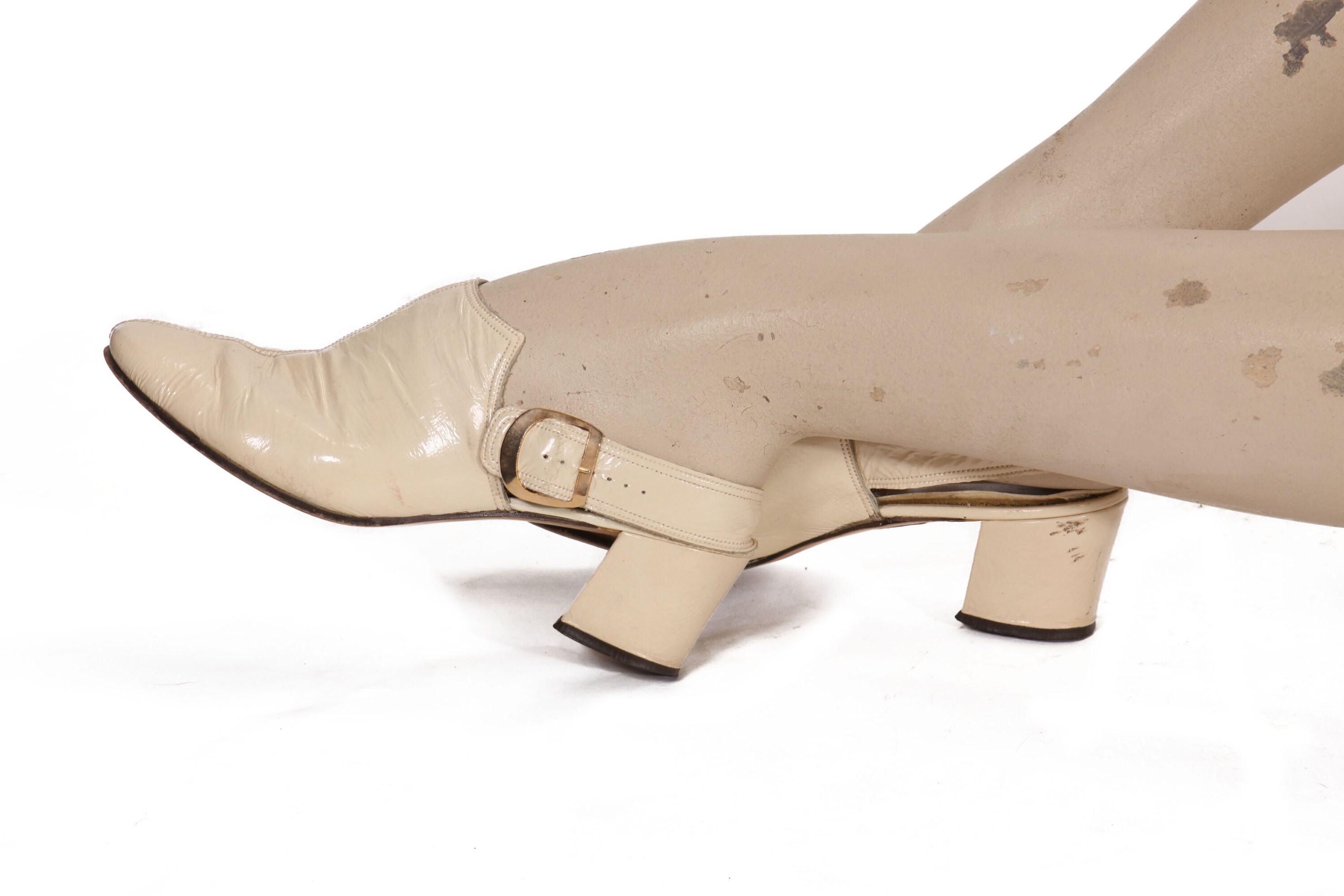 cream patent leather heels