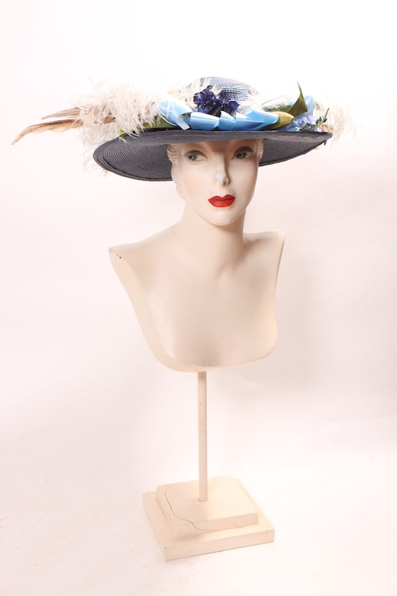 1980s Does Edwardian Gibson Girl Style Wide Brim B