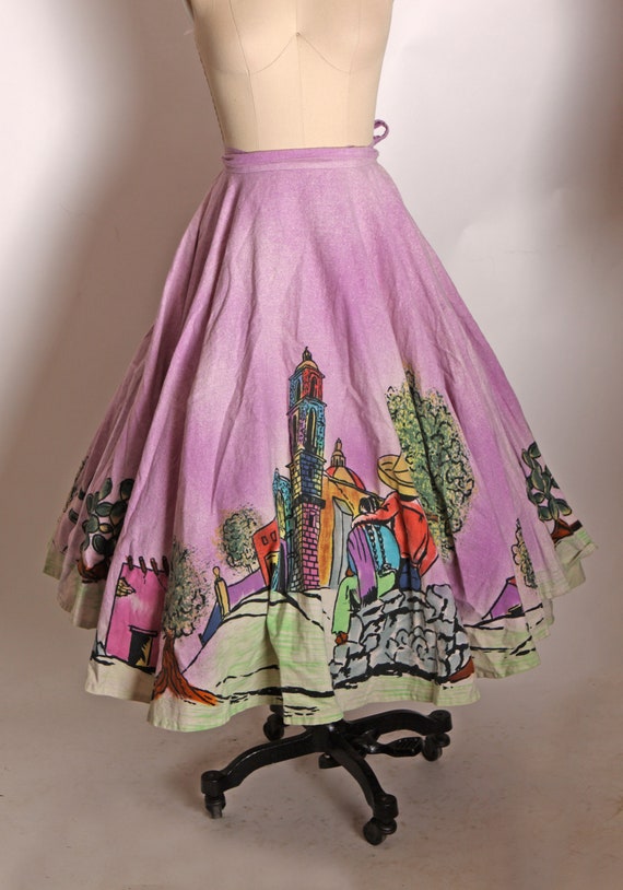1950s Purple Multi-Colored Hand Painted Novelty S… - image 2