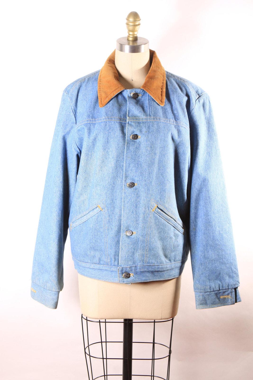1970s Wrangler Denim Chore Coat – Faux Fur Lined Western Jacket