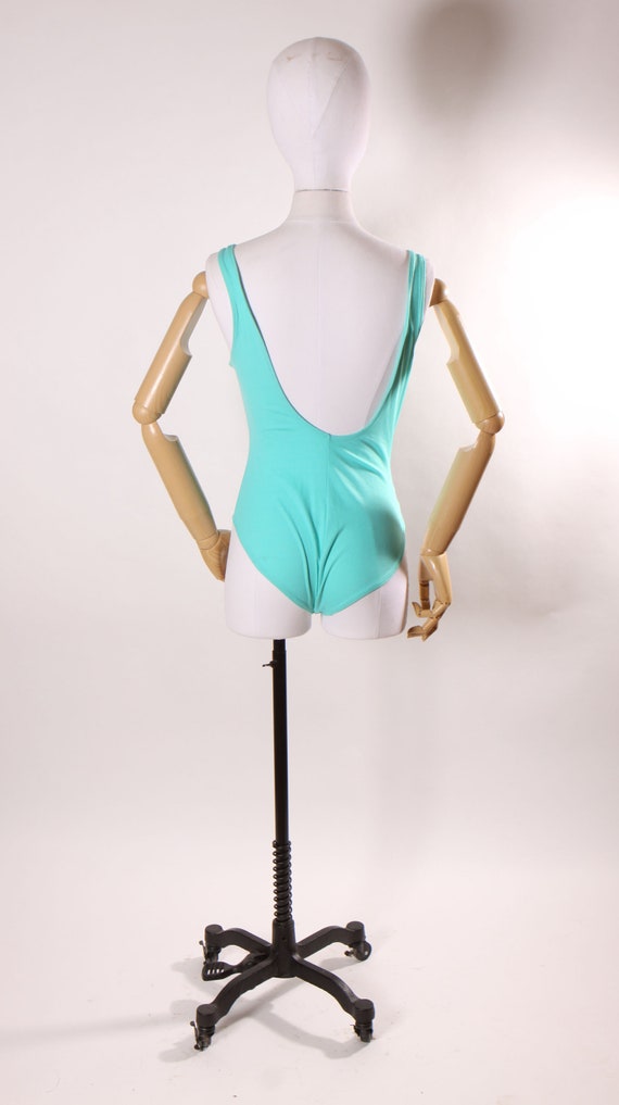 1980s 1990s Turquoise Blue One Piece Swimsuit by … - image 7