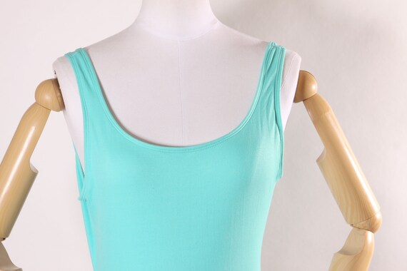 1980s 1990s Turquoise Blue One Piece Swimsuit by … - image 3