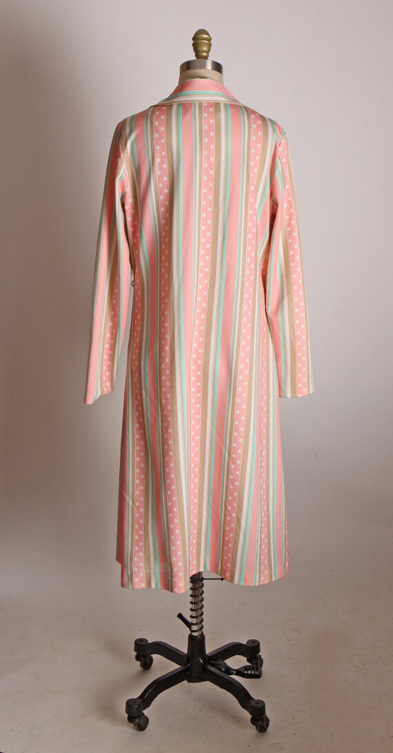 1970s Pastel Pink, Green, White and Tan Long Slee… - image 8