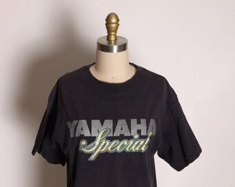 1970s 1980s Black Short Sleeve Yamaha Special T-shirt by Yamaha -L