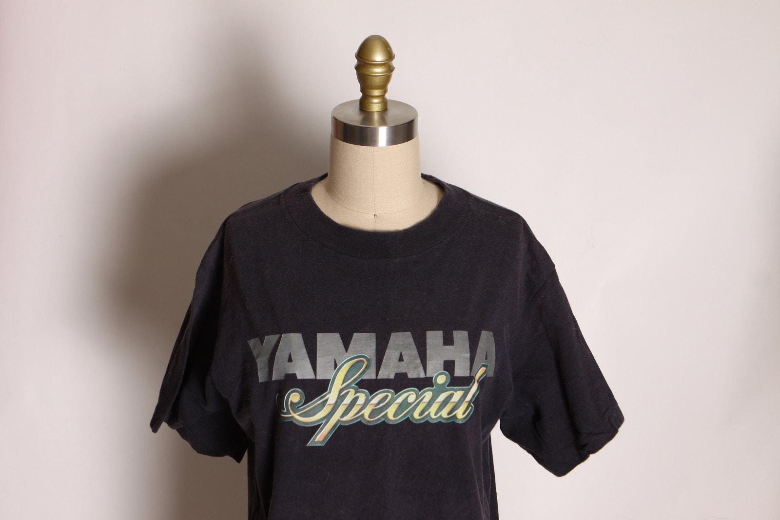 1970s 1980s Black Short Sleeve Yamaha Special T-shirt by Yamaha -L