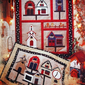 Town Without Kitty By Fiber Mosaics Vintage Uncut Applique Wall Quilt Pattern Packet 1994
