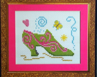 Fancy Footsteps By Carolyn Meacham And Bright Spots Small Cross Stitch Pattern Card 2004