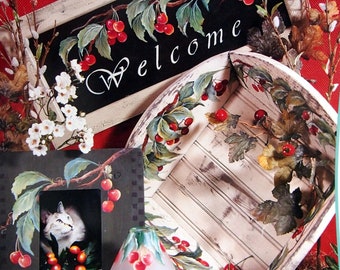 Welcome - Une boîte de peinture d'idées aquarelle et acrylique par Susan Scheewe, livre de motifs de peinture décorative vintage marron 1999