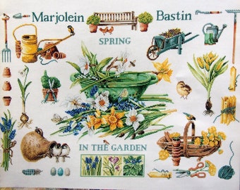 Spring In The Garden By Marjolein Bastin Vintage Counted Cross Stitch Pattern Leaflet 2000