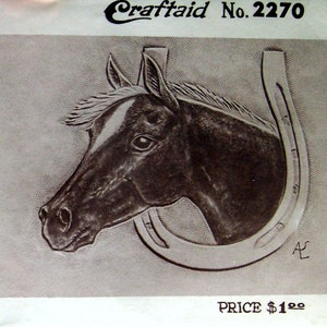 Horse and Horseshoe Leather Tooling Billfold No 2270 by Craftaid