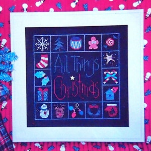 All Things Christmas By Lizzie Kate Vintage Counted Cross Stitch Pattern Packet 1998