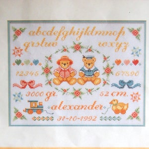 Birth Record Sampler By Lanarte Counted Cross Stitch Embroidery Kit Undated