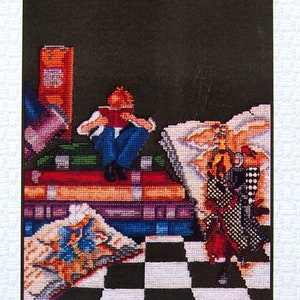 His Story von X's & Oh's - Basierend auf Kunstwerken von Shelley McVittie Vintage Counted Cross Stitch Pattern Leaflet 2004