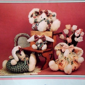 Puffa Bunz - A Bunny Sewing Pattern By Sally Jean's Frills & Things Vintage Uncut Sewing Pattern Packet 1990