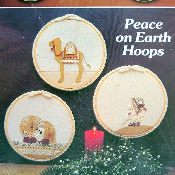 Peace On Earth Hoops By Yours Truly vintage Applique/Trapunto Pattern Packet 1983