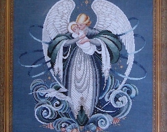 Ángel del Mar de Marilyn Leavitt-Imblum y Lavanda y Encaje, paquete de patrones de punto de cruz vintage (1996)